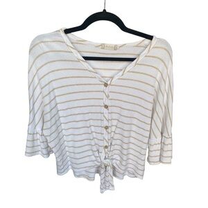 Altard State Ruffle Sleeve Stripped Top - Size Large